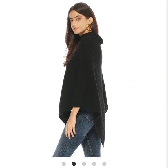 Pure Cashmere Cable Knit Poncho - Picture 1 of 11